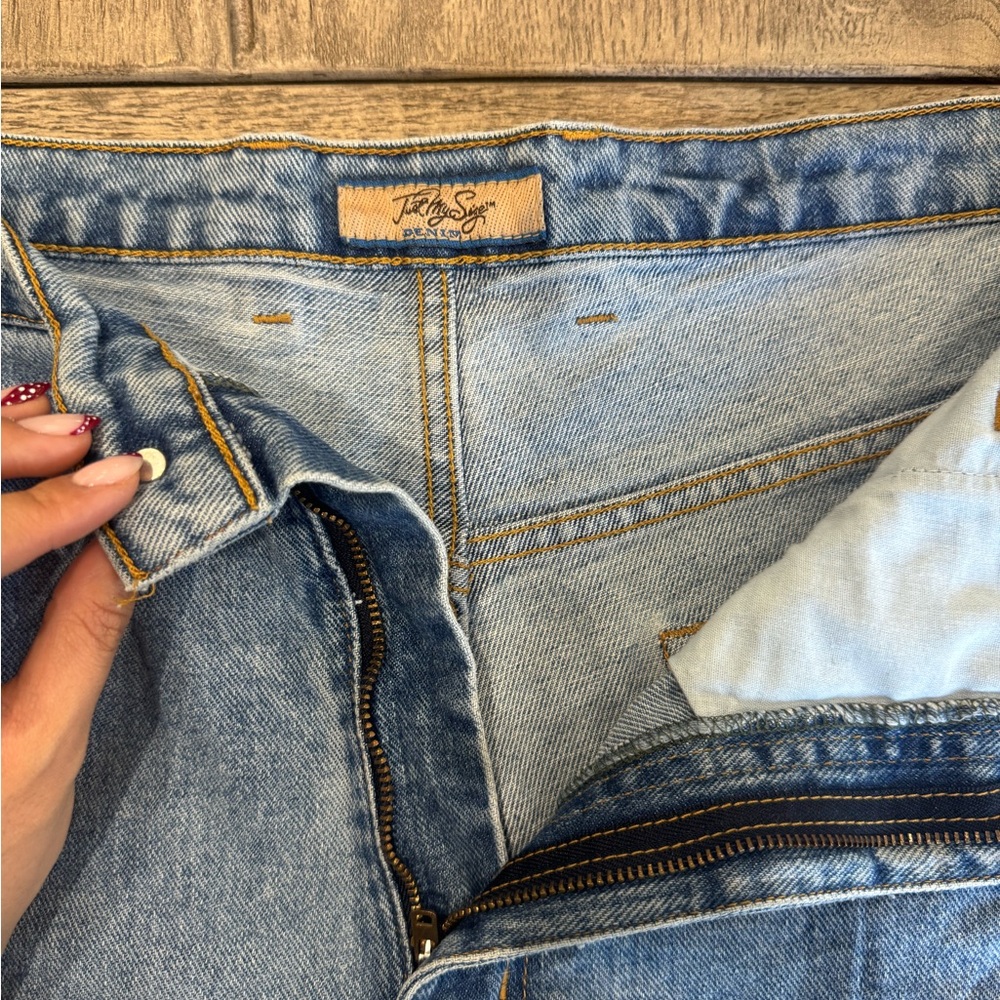 Just My Size Denim Co Apple Patch Cutoff Shorts Vintage Cottagecore Denim - Picture 5 of 10